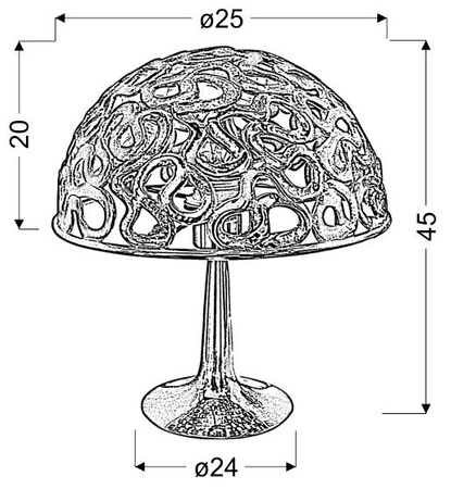 Candellux - Lame Lampa Gabinetowa H-46 1X60W E27 Chrom