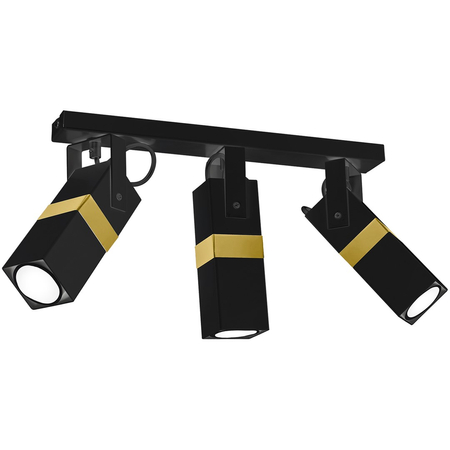 Milagro - Lampa sufitowa VIDAR BLACK/GOLD 3xGU10