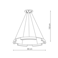Lampa wisząca Tura 80 cm czarna LED CCT