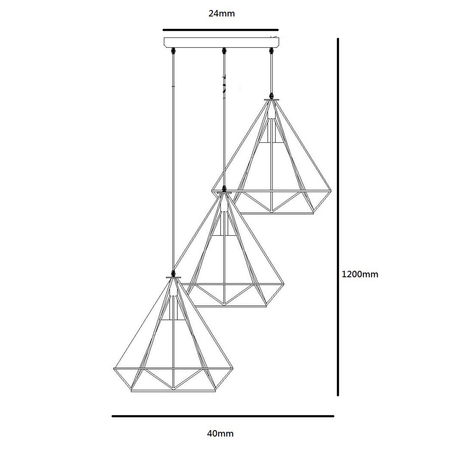 Lampa wisząca Nola czarna 3xE27