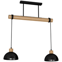 Milagro - Lampa wisząca ERIK Black/Wood 2xE27