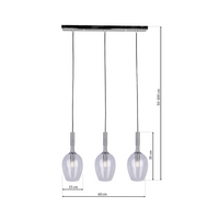 Milagro - Lampa wisząca TANGO CLEAR 3xE14