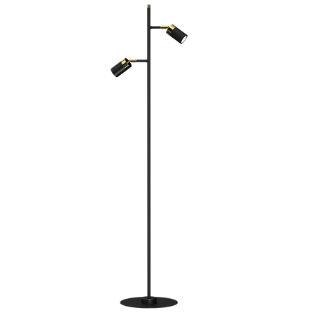Milagro - Lampa podłogowa JOKER BLACK/GOLD 2xGU10