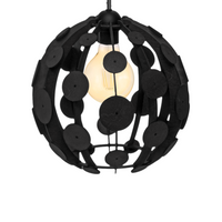 Milagro - Lampa wisząca GAIA BLACK / WOOD 3xE27 60W