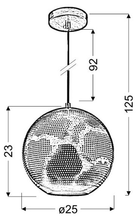 Candellux - Bene Lampa Wisząca 25 Kula S 1X60W E27 Ażurowy Biały