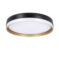 Florida lampa sufitowa plafon biało złoty+czarny 24w led 38 cm klosz biały