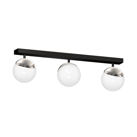 Milagro - Lampa sufitowa SFERA BLACK/CHROME 3xE14