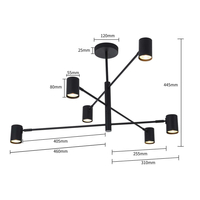 Lampa wisząca Snow 6 czarna 6xGU10