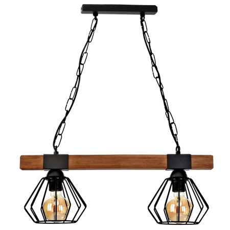 Milagro - Lampa wisząca ULF BLACK/WOOD 2xE27
