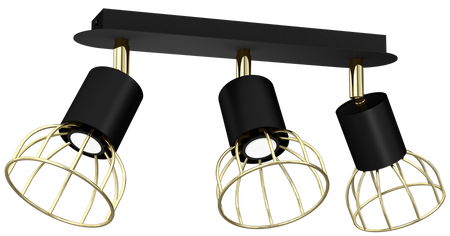 Milagro - Lampa sufitowa DANTE Black/Gold 3x mini GU10