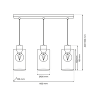 Milagro - Lampa wisząca MADERA 3xE27