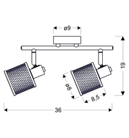 LAMPA SUFITOWA CANABERA KAWOWE ZŁOTO 2X40W E14 KLOSZ BURSZTYNOWY
