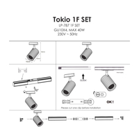 Zestaw oświetlenia szynowego Tokio SET 1F czarny 4xGU10