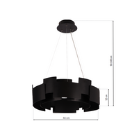 Milagro - Lampa wisząca TORINO BLACK 24W LED