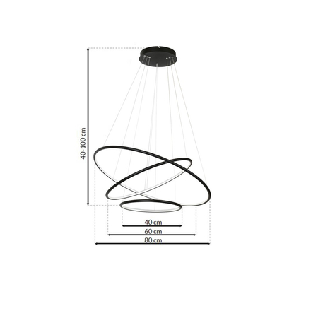 Milagro - LAMPA WISZĄCA ORION BLACK  99W LED