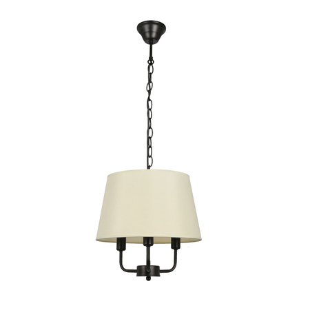 Candellux - Pasteri Lampa Wisząca Czarny Matowy 3X40W E14 Abażur Beżowy