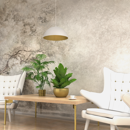 Lampa wisząca Beta 1xE27 35cm Biały/Złoty