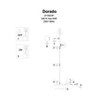 Lampa podłogowa Dorado czarna 3xE14