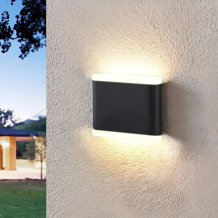 Oprawa elewacyjna dwustronna kinkiet slim LED czarny 6W IP54 2700K  VL-AR06-062B