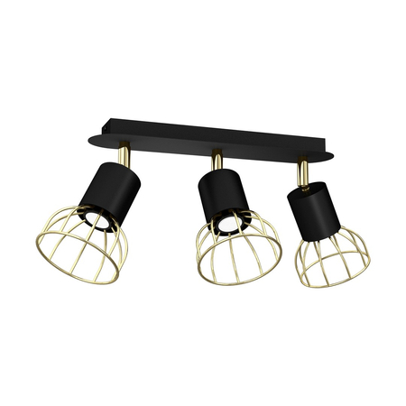 Milagro - Lampa sufitowa DANTE Black/Gold 3x mini GU10