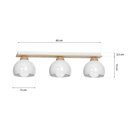 Milagro - Lampa sufitowa DAMA WHITE 3xE27