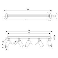 Milagro - Lampa sufitowa PRESTON BLACK/CHROME 5x mini GU10