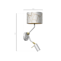 Milagro - Kinkiet ZIGGY WHITE White/Gold 1xE27 + 1x mini GU10