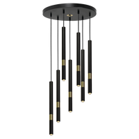 Milagro - Lampa wisząca MONZA BLACK/GOLD 7xG9 8W
