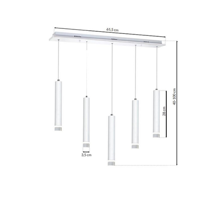Milagro - LAMPA WISZĄCA ALBA 5X5W LED