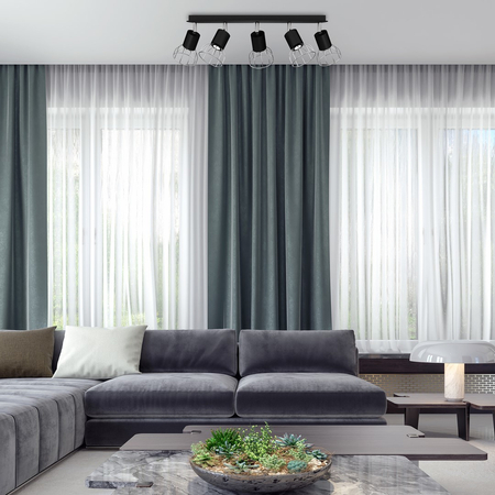 Milagro - Lampa Sufitowa DANTE BLACK/SILVER 5x mini GU10