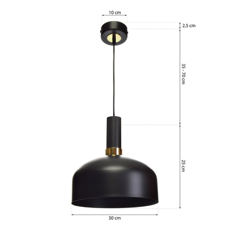 Milagro - Lampa wisząca MALMO BLACK/GOLD 1xE27