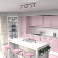 Milagro - Lampa sufitowa PRESTON PINK/WHITE 5x mini GU10