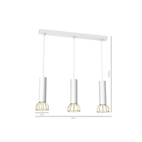 Milagro - Lampa wisząca DANTE White/Gold 3x mini GU10
