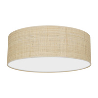 Milagro - Lampa sufitowa MARSHALL WHITE / RATTAN 3xE27 Ø50cm