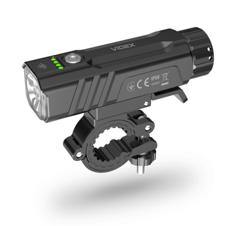 Latarka lampka rowerowa LED Videx 20W 2000lm 5000K IP68 USB + uchwyt
