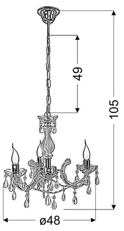 Candellux - Maria Teresa Lampa Wisząca 3X40W E14 Złoty