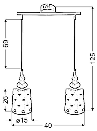 HAMP LAMPA WISZĄCA 2X60W E27 BIAŁY