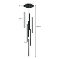 Lampa wisząca Lungo 7 czarna 7xG9