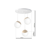 Milagro - Lampa wisząca SFERA WOOD 3xE14