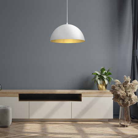Lampa wisząca Beta 1xE27 35cm Biały/Złoty