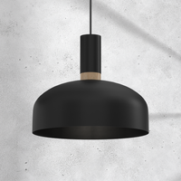 Milagro - Lampa wisząca MALMO BLACK/WOOD 1xE27