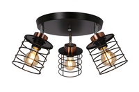 Glob lampa sufitowa plafon czarny+złoty 3x40w e27 klosz czarny
