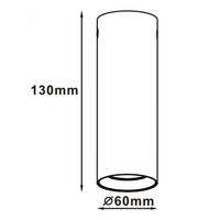 Tuba natynkowa Manacor 13 cm biało - czarna 1xGU10