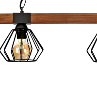 Milagro - Lampa wisząca ULF BLACK/WOOD 2xE27