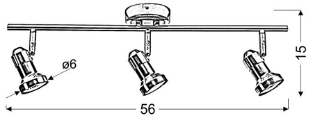 ARKON LAMPA SUFITOWA LISTWA 3X50W GU10 SAT NIKIEL+CHROM BEZ ŻARÓWEK