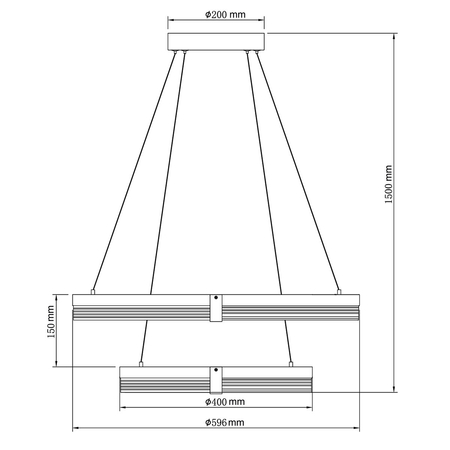 Lampa wisząca Plum 60 cm 40 cm czarno-transparentna LED CCT