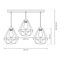 Milagro - Lampa wisząca BASKET WHITE 3xE27
