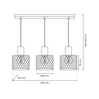 Milagro - Lampa wisząca SOBRESA 3xE27