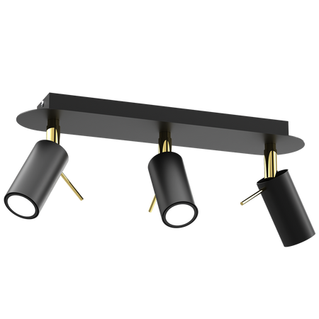 Milagro - Lampa sufitowa PRESTON GOLD/BLACK 3x mini GU10
