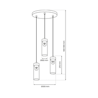 Milagro - Lampa wisząca ELICA 3xE27